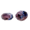 Picture of Glass European Style Large Hole Charm Beads Round Multicolor Faceted Transparent About 14mm x 8mm, Hole: Approx 5.9mm, 10 PCs