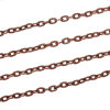 Picture of Iron Based Alloy Textured Link Cable Chain Findings Antique Copper 4.5x3mm(1/8"x1/8"), 10 M