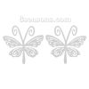 Picture of 304 Stainless Steel Filigree Stamping Embellishments Findings, Butterfly Silver Tone, Hollow Carved 44mm(1 6/8") x 44mm(1 6/8"), 10 PCs