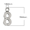 Picture of Zinc Metal Alloy Charms Number " 8 " Antique Silver Color 15mm( 5/8") x 7mm( 2/8"), 50 PCs