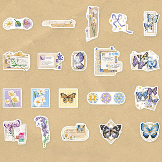 Изображение Purple - 4# Japanese Paper Sweet Life DIY Scrapbook Stickers Decoration 11.5x8cm, 1 Set