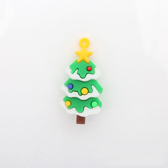 Изображение PVC Пластик Подвески Рождественская елка Разноцветный 60мм x 30мм, 5 ШТ