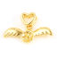 Bild von Messing Valentinstag Kappen Stift für Perlen 18K Echtgold plattiert Flügel Herz Nadelstärke: 7mm, 19mm x 11mm, 1 Stück