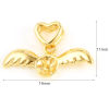 Immagine di Ottone San Valentino Connettore Ciondolo Perla Bail Pin Cap 18K Vero Oro Placcato Ali Cuore Spessore dell'ago: 7mm, 19mm x 11mm, 1 Pz
