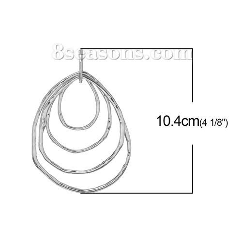 Bild von Zinklegierung Charm Anhänger Ring Antiksilber 10.4cm x 7cm, 1 Stück