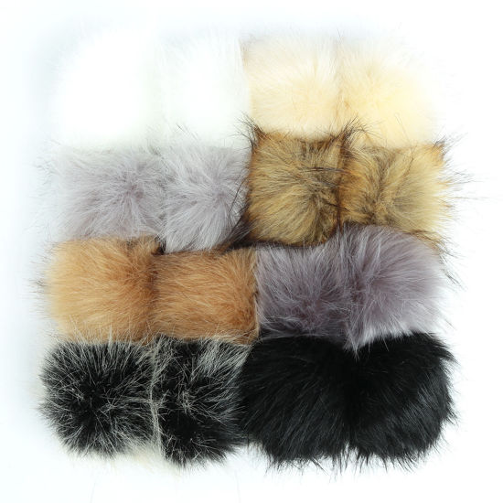 ポリエステル＋オルロン ポンポンボール  スナップボタン付き多色 円形 8cm直径、 1 パック ( 16 個 /パック） の画像