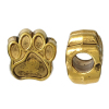 Picture of Zinc Based Alloy European Style Large Hole Charm Beads Bear's paw Gold Tone Antique Gold About 11mm( 3/8") x 11mm( 3/8"), Hole: Approx 4.6mm, 20 PCs