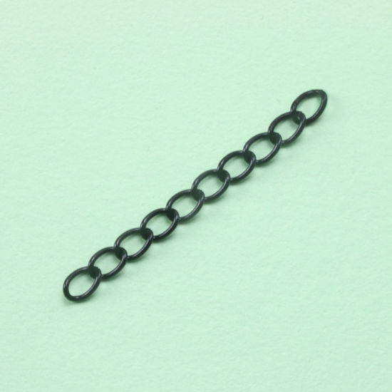 Image de Chaînes d'Extension pour Collier Bracelet en Alliage de Zinc Noir 5cm long, 20 Pièces