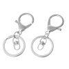 Picture of Iron Based Alloy Keychain & Keyring Swivel Clasp Silver Plated 69mm x 30mm, 10 PCs