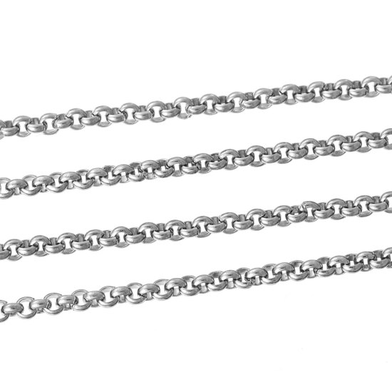 Bild von 304 Edelstahl Erbskette Kette Silberfarben 2.3mm D., 1 Meter