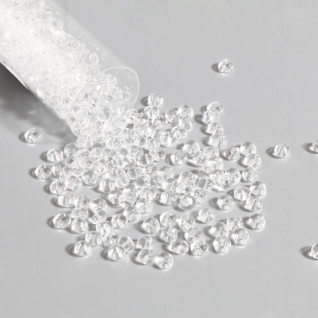 TOHO 3mm Magatama 1(Transparent) Glass Short Magatama Seed Beads Transparent Clear Oval 4mm x 3.5mm, Hole: Approx 1mm, 1 Bottle