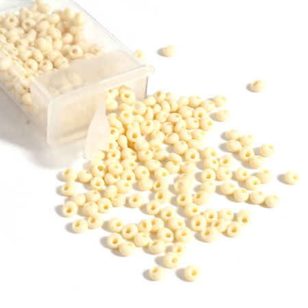 Picture of TOHO 3mm Magatama 51(Opaque) Glass Short Magatama Seed Beads Beige Oval 4mm x 3.5mm, Hole: Approx 1mm, 1 Bottle