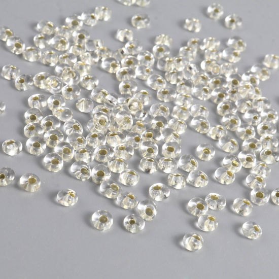 Immagine di Vetro Seme Perline Champagne Pallido Ovale 5mm x 4.5mm, Foro:Circa 1.5mm, 1 Bottiglia