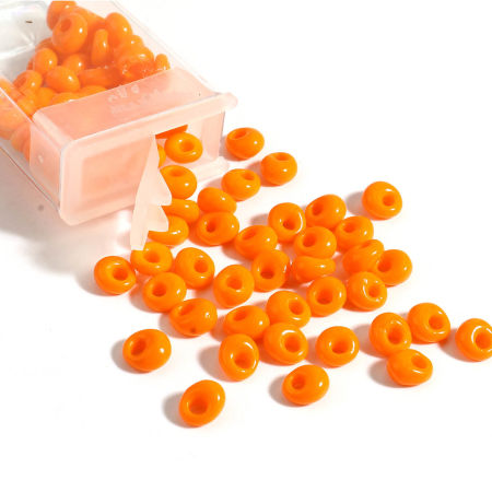 Picture of TOHO 5mm Magatama 42D(Opaque) Glass Short Magatama Seed Beads Orange Oval 6mm x 5.5mm, Hole: Approx 2.2mm, 1 Bottle