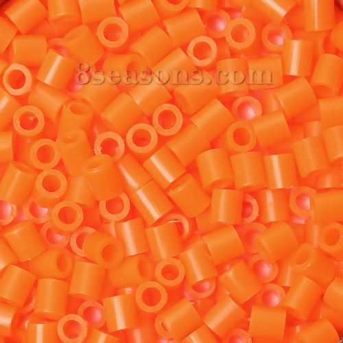 EVA カラフルで楽しい パーラービーズ 手作りおもちゃ 円筒形 オレンジ色 5mm x 5mm、 1000 個 の画像