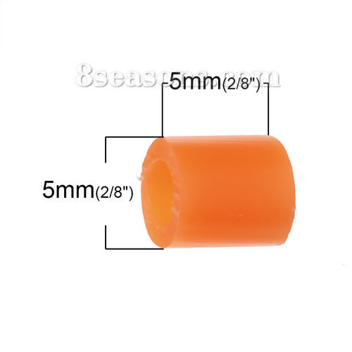 Image de Perles Fuse à Repasser Colonne Orange 5mm x 5mm, 1000 Pcs