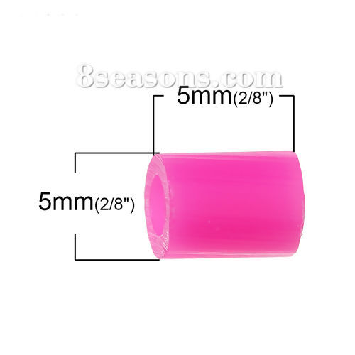 Picture of EVA DIY Fuse Beads For Great Kids Fun, Craft Toy Beads Cylinder Peach Pink 5mm( 2/8") x 5mm( 2/8") , 1000 PCs