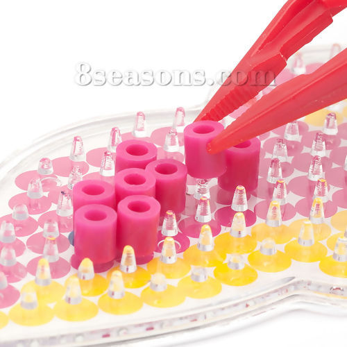Bild von EVA Bügelperlen midi-Perlen für DIY Kind Joy Kreativ Pfirsich Pink 5mm x 5mm , 1000 Stücke