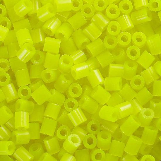 Picture of EVA DIY Fuse Beads For Great Kids Fun, Craft Toy Beads Cylinder Pale Yellow Glow in the dark 5mm( 2/8") x 5mm( 2/8") , 1000 PCs