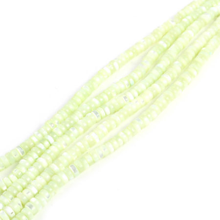 Picture of Natural Shell Loose Beads Round Green Dyed About 5mm Dia, Hole:Approx 1mm, 40.5cm(16") - 40cm(15 6/8") long, 1 Strand (Approx 175 PCs/Strand)