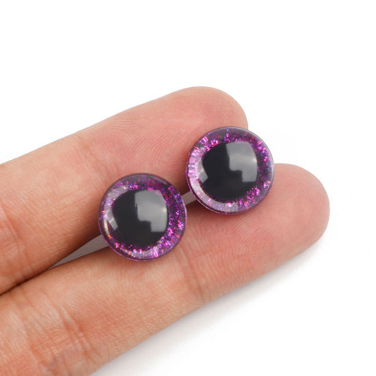 Picture of Plastic DIY Handmade Craft Materials Accessories Purple Toy Eye Sequins 9mm Dia., 20 Sets