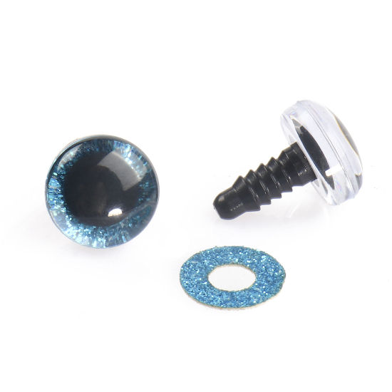Picture of Plastic DIY Handmade Craft Materials Accessories Blue Toy Eye Sequins 9mm Dia., 20 Sets