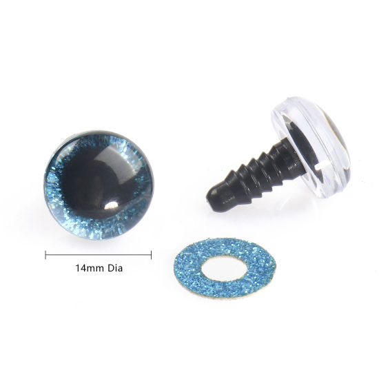 Picture of Plastic DIY Handmade Craft Materials Accessories Blue Toy Eye Sequins 14mm Dia., 20 Sets