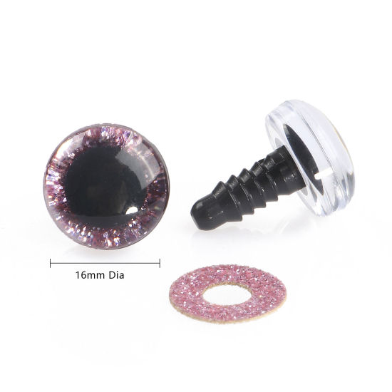 Picture of Plastic DIY Handmade Craft Materials Accessories Pink Toy Eye Sequins 16mm Dia., 20 Sets