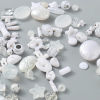 Picture of Acrylic Beads At Random Mixed White About 6mm Dia., About 39mm x 27mm, Hole: Approx 7.2mm-1.1mm, 100 Grams