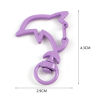 Picture of Zinc Based Alloy Ocean Jewelry Keychain & Keyring At Random Color Mixed Dolphin Animal Painted 4.3cm x 2.9cm , 10 PCs