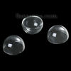 Picture of Glass Dome Seals Cabochons Caps For Earrings Rings Pendants Half Round Flatback Transparent 25mm x 15mm, 2 PCs