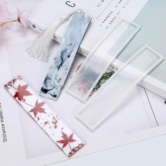 Picture of Silicone Resin Mold For Jewelry Making Bookmark White 14cm x 2.7cm, 2 PCs