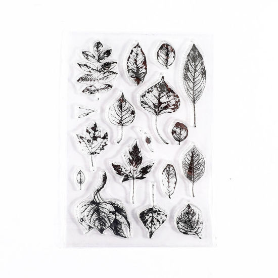 Picture of Silicone Seal Stamper Leaf Transparent Clear 16cm x 11cm, 1 Piece