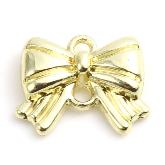 Immagine di Lega di Zinco Charms Cravatta a Farfalla Oro Placcato 16mm x 13mm , 10 Pz