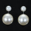 Imagen de Pendientes Doble Caras Nueva Moda Acrílico Redondo Marfil Imitación de Perla Con Tapones 8mm Dia. 16mm Dia.,Post/ Wire: (21 gauge), 10 Pares