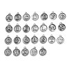 Picture of Zinc Based Alloy Charms Round Antique Silver Color Mixed Initial Alphabet/ Letter " A-Z " Carved 15mm x12mm( 5/8" x 4/8") - 14mm x11mm( 4/8" x 3/8"), 1 Set