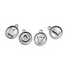 Picture of Zinc Based Alloy Charms Round Antique Silver Color Mixed Initial Alphabet/ Letter " A-Z " Carved 15mm x12mm( 5/8" x 4/8") - 14mm x11mm( 4/8" x 3/8"), 1 Set