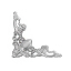 Immagine di Lega di Ferro Cabochon per Abbellimento Triangolo Tono Argento Filigrana Modello Disegno 22mm x 22mm, 100 Pz