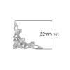 Picture of 100 PCs Iron Based Alloy Filigree Stamping Embellishments Triangle Silver Tone Hollow 22mm x 22mm