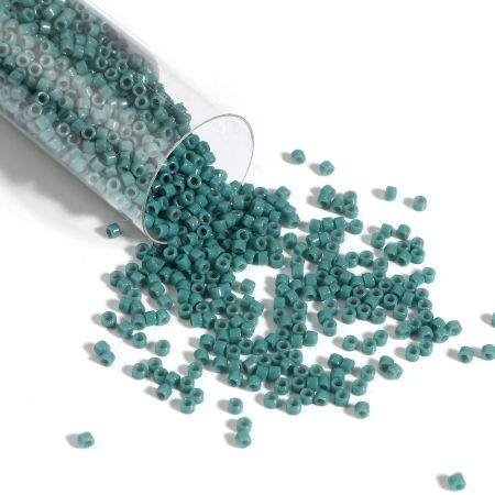 Image de Miyuki Perles de Rocailles en Verre Rond Vert Sauge Env. 2mm Dia., Trou: Env. 0.7mm, 1 Bouteille