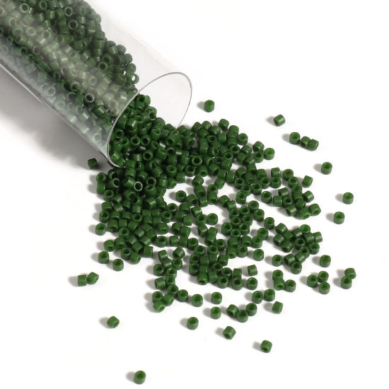 Изображение Семя Стеклянные Семя Бисеры Круглые Темно-зеленый штейн Примерно 2мм диаметр Размер Поры 0.7мм, 1 Бутылка