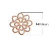 Picture of Filigree Stamping Embellishments Findings Flower Rose Gold Hollow 14mm( 4/8") x 14mm( 4/8"), 100 PCs
