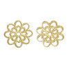 Picture of Filigree Stamping Embellishments Findings Flower Gold Plated Hollow 14mm( 4/8") x 14mm( 4/8"), 100 PCs