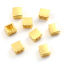 Immagine di Lega di Zinco Perline Due Fori Quadrato Oro Placcato Circa 6mm x 6mm, Foro:Circa 1.2mm, 10 Pz