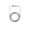 Picture of 1mm Iron Based Alloy Open Jump Rings Findings Round Silver Plated 5mm Dia, 1000 PCs