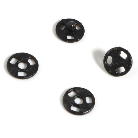 Picture of Plastic Hidden Button Black Round 4mm Dia., 30 Sets