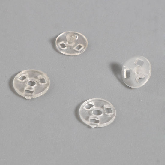 Picture of Plastic Hidden Button Transparent Clear Round 4mm Dia., 30 Sets
