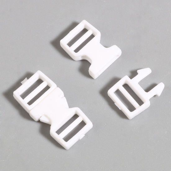 Picture of Plastic Snap DIY Handmade Craft Materials Doll Toy Accessories White 16.5mm x 8mm, 10 Sets