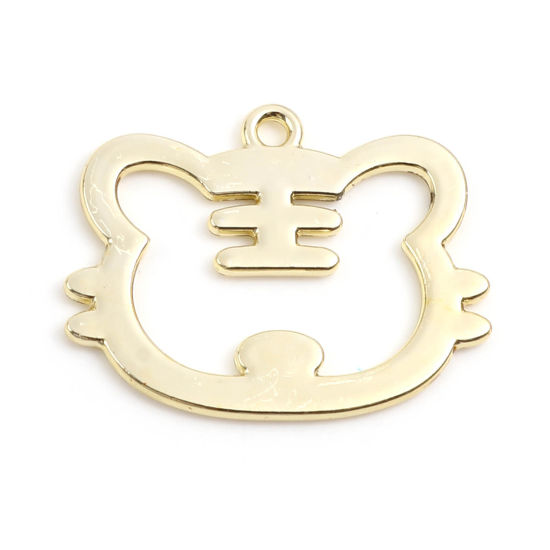 Immagine di Lega di Zinco Charms Tigre Oro Placcato 28mm x 22mm , 5 Pz