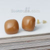 Picture of Acrylic Ear Post Stud Earrings Square Coffee W/ Stoppers 20mm( 6/8") x 20mm( 6/8"), Post/ Wire Size: (20 gauge), 1 Pair